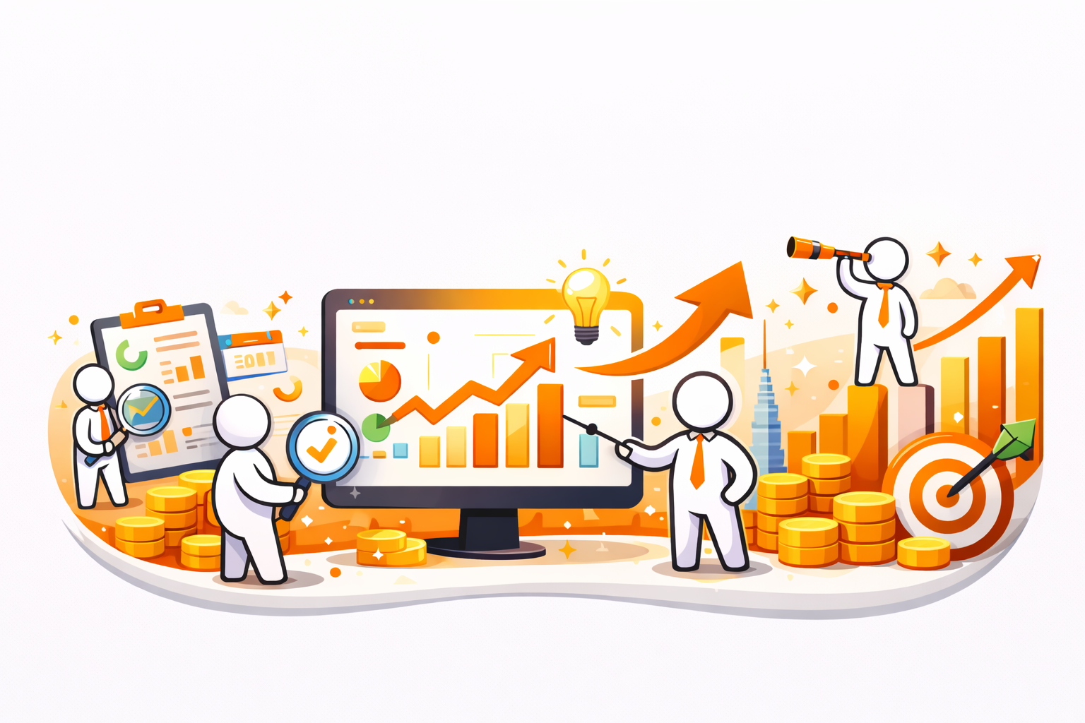Financial data dashboard illustration